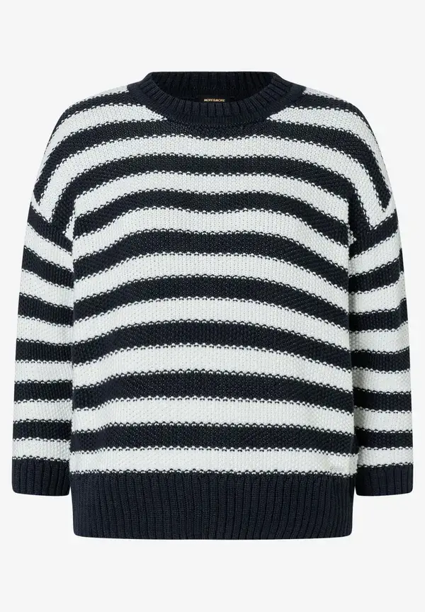 More & More Strukturpullover mit Streifen, marine/ecru, Frühjahrs-Kollektion Lagerräumung