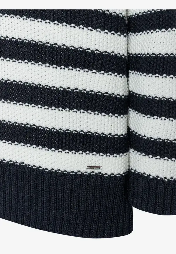 More & More Strukturpullover mit Streifen, marine/ecru, Frühjahrs-Kollektion Lagerräumung