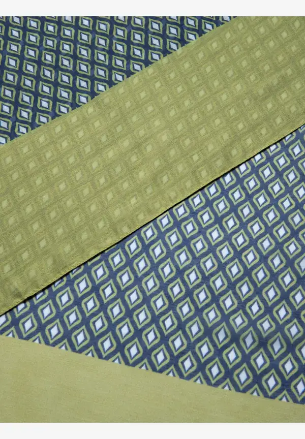 More & More Printschal, grün/ecru/marine Heißer Verkauf