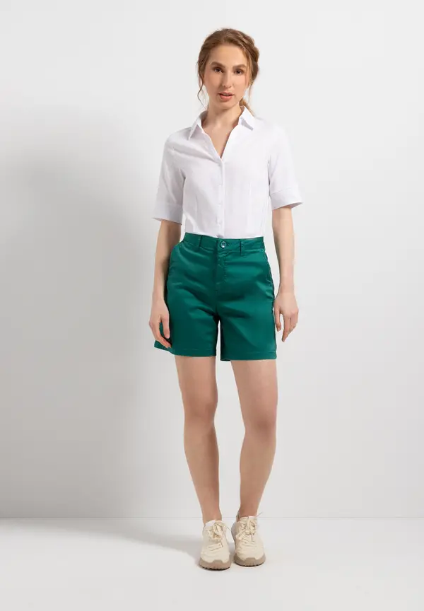 More & More Baumwoll/Stretch Bluse, weiß Neueste Mode