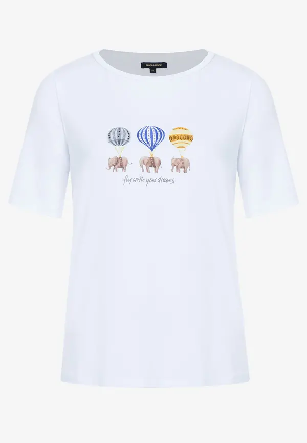 More & More T-Shirt mit Frontprint, weiß, Sommer-Kollektion Online Outlet