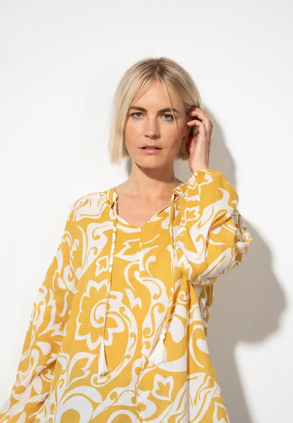 More & More Baumwollbluse, gelb/weiß, Sommer-Kollektion Saisonale Angebote