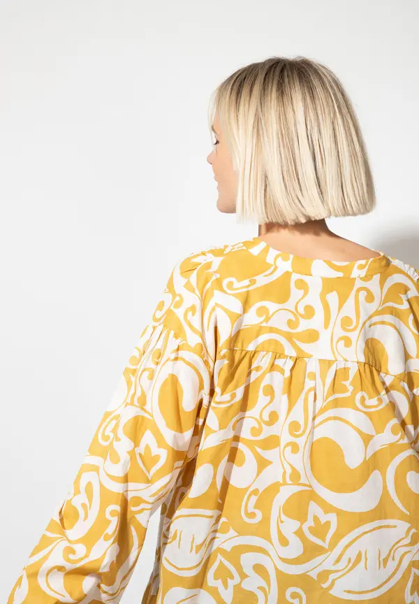 More & More Baumwollbluse, gelb/weiß, Sommer-Kollektion Saisonale Angebote