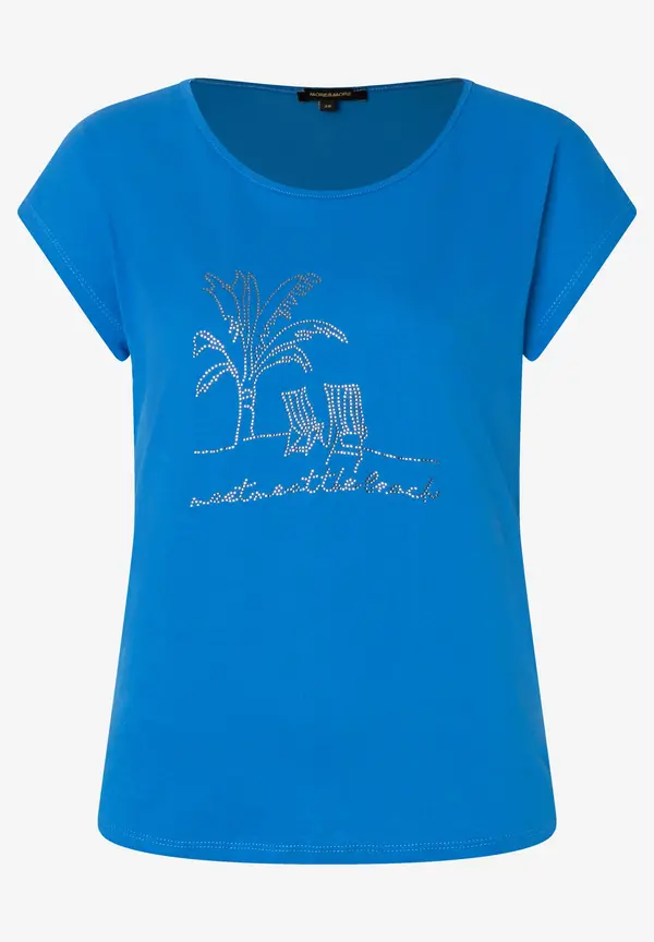 More & More T-Shirt mit Steinchen-Applikation, magic blue, Sommer-Kollektion Letzter Tag