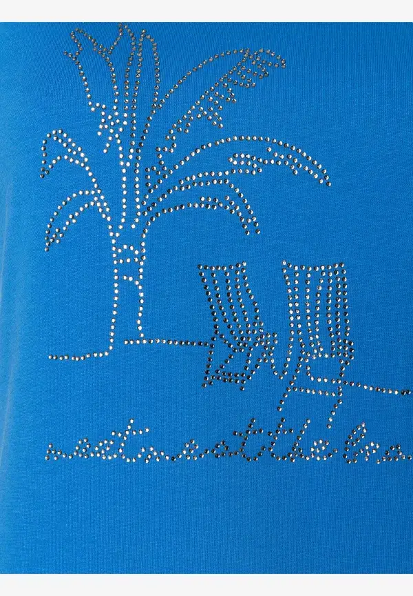 More & More T-Shirt mit Steinchen-Applikation, magic blue, Sommer-Kollektion Letzter Tag