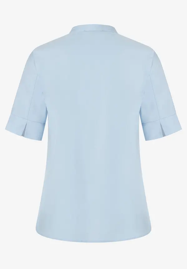 More & More Baumwoll/Stretch Bluse mit Stehkragen, hellblau, Sommer-Kollektion Speichern exportieren