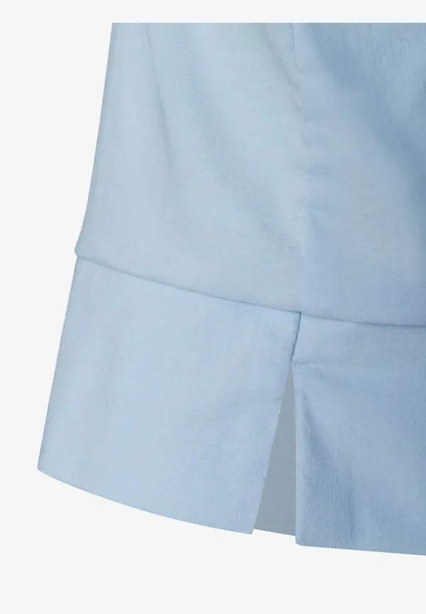 More & More Baumwoll/Stretch Bluse mit Stehkragen, hellblau, Sommer-Kollektion Speichern exportieren