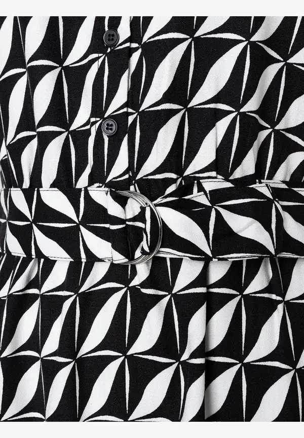 More & More Blusenkleid, grafischer Print, Sommer-Kollektion Black Friday Preise