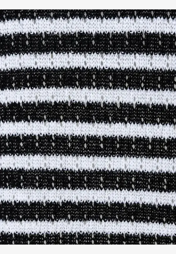 More & More Ajour Shirt, schwarz/weiß gestreift, Sommer-Kollektion Online