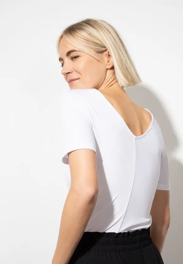 More & More T-Shirt mit Raffung, weiß, Sommer-Kollektion Rabatt