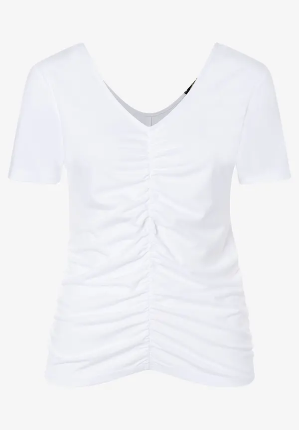 More & More T-Shirt mit Raffung, weiß, Sommer-Kollektion Rabatt