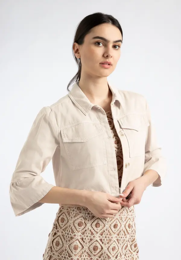 More & More Colored Denim Jacke, sand, Sommer-Kollektion Black Friday