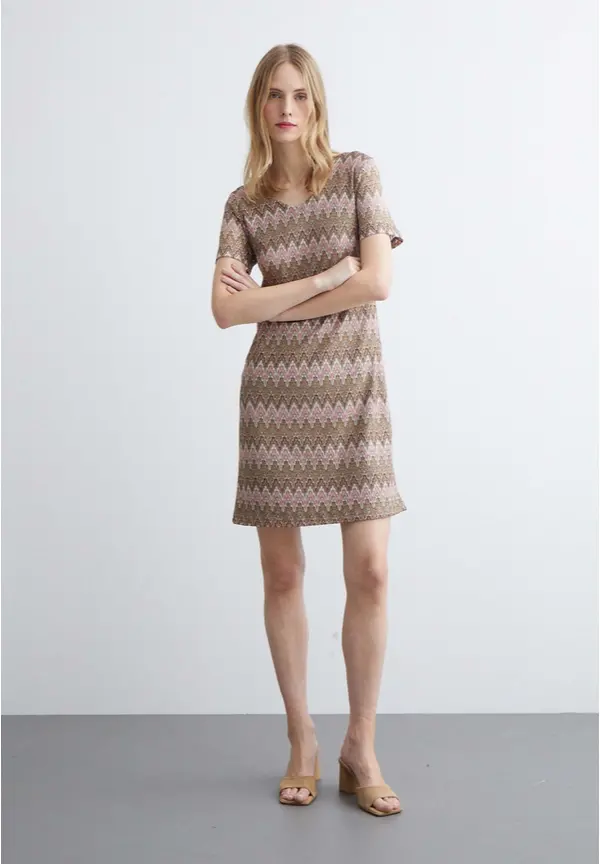 More & More Ajour Jerseykleid, Zick-Zack Dessin, Sommer-Kollektion Weihnachtsangebot