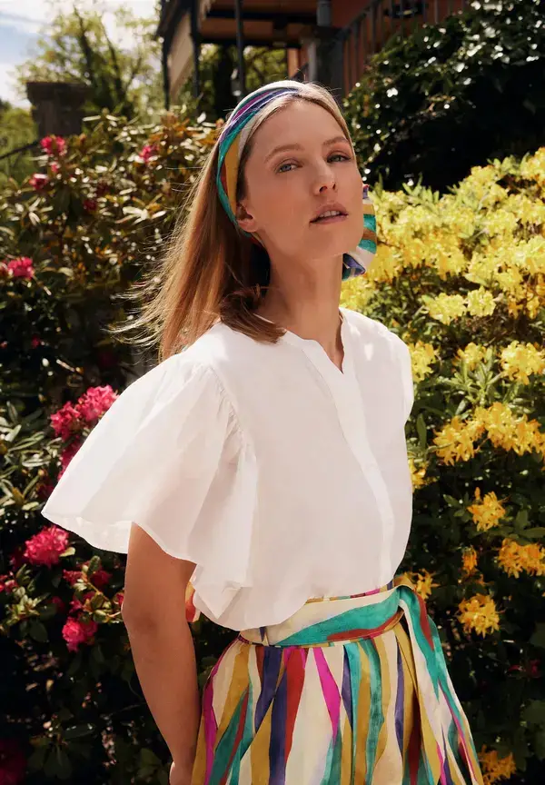 More & More Bluse mit Volantärmeln, weiß, Sommer-Kollektion Muttertagsangebot