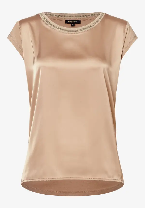 More & More Satinfront-Shirt, soft toffee, Sommer-Kollektion Valentinstagsangebot
