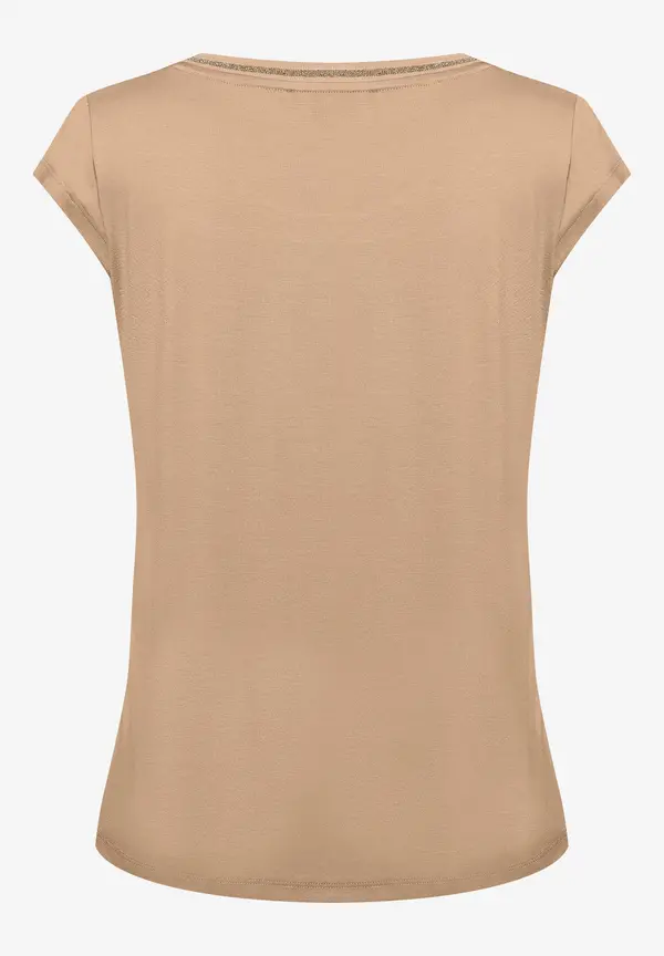 More & More Satinfront-Shirt, soft toffee, Sommer-Kollektion Valentinstagsangebot