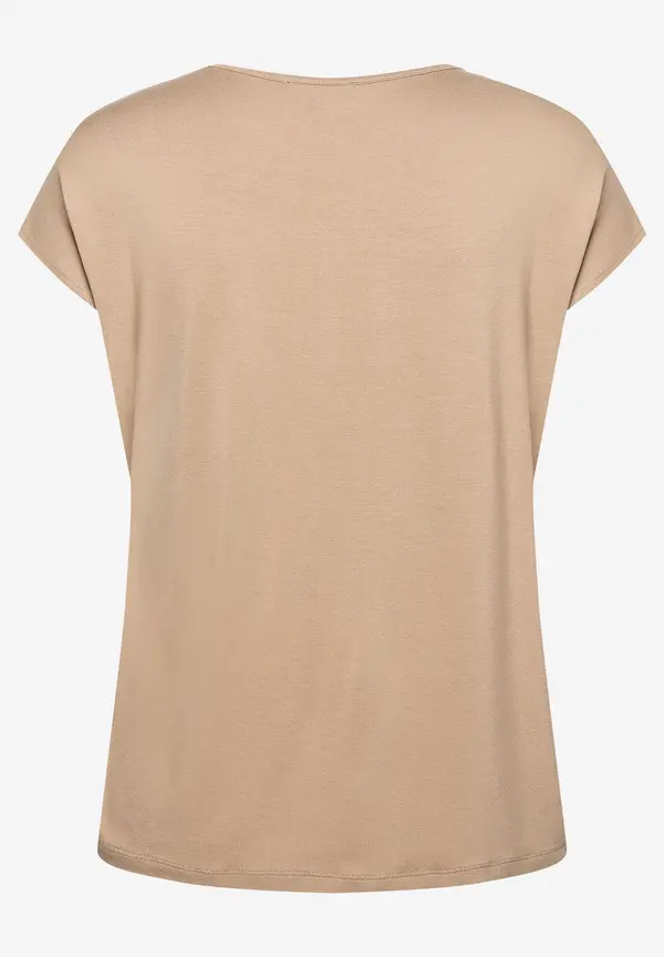 More & More Shirt mit Satinfront, soft toffee, Sommer-Kollektion Heißer Verkauf