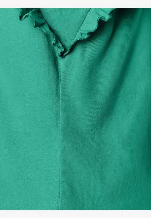 More & More Shirt mit Volantärmeln, summergarden green, Sommer-Kollektion Online Outlet