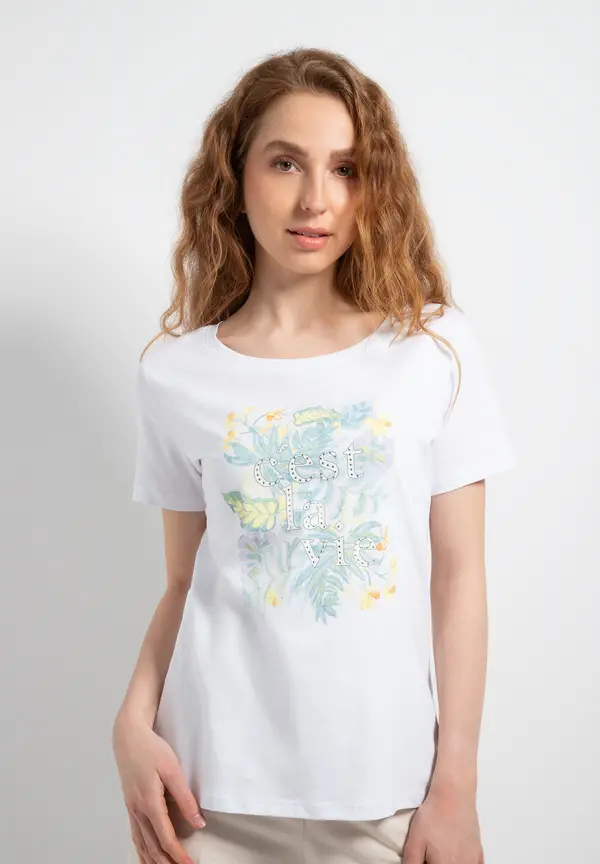 More & More T-Shirt mit Frontprint, weiß, Sommer-Kollektion Bestseller