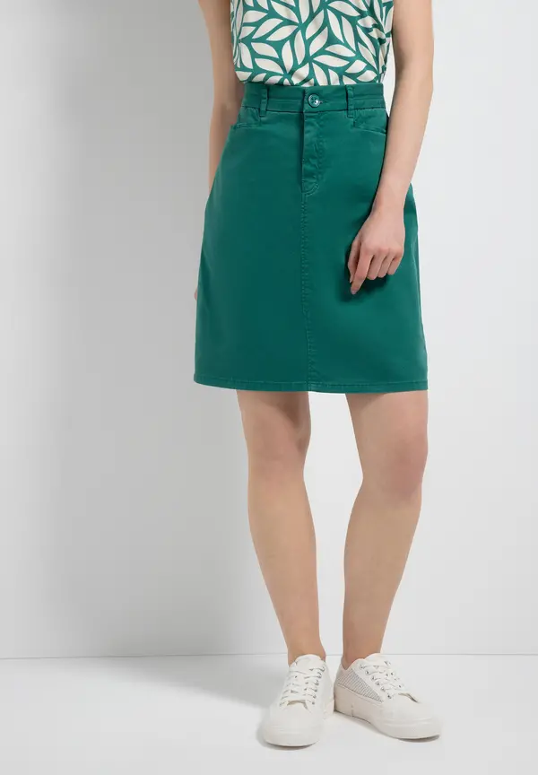 More & More Baumwoll/Stretch Rock, summergarden green, Sommer-Kollektion Wochenangebot