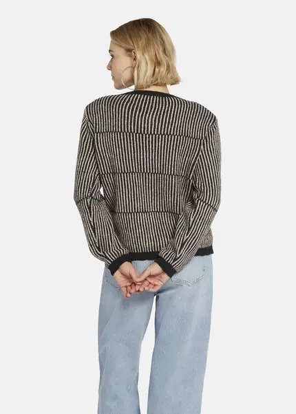 Nicowa Striped Cardigan SINOWA in BLACKarticle number NC8A22102019E-002 Clearance-Verkauf