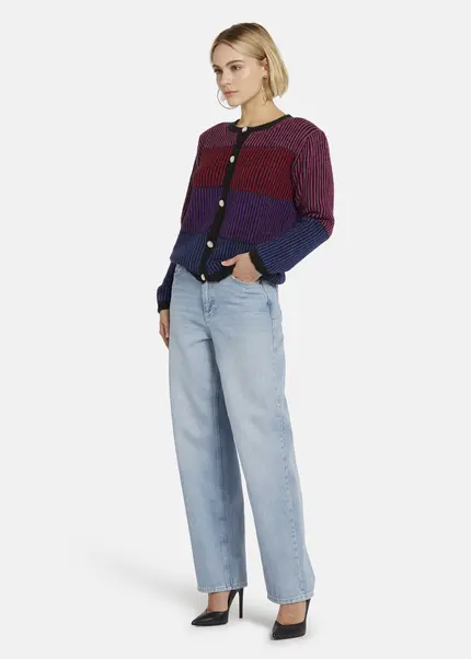 Nicowa Striped Cardigan SINOWA in BLACK MULTICOLORarticle number NC8A22101019E-002 Kostenloser Versand international