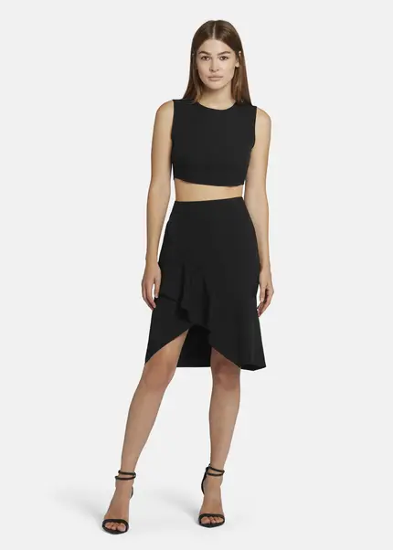 Nicowa Twill Ruffle Skirt - LOWIANA in BLACKarticle number NC9A24004019E-002 Speichern exportieren