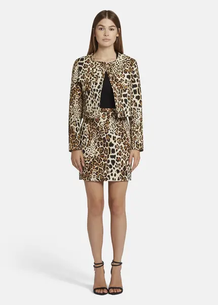 Nicowa Leo twill sheath skirt - TRECAWI in BLACK LEOarticle number NC9A22403017E-151 Online