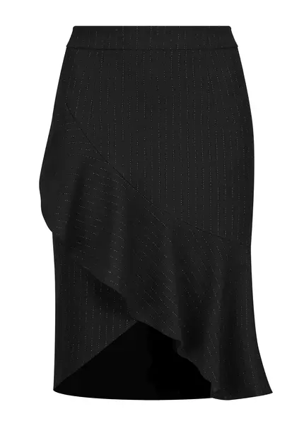 Nicowa Pinstripe twill flounce Skirt - LOWIANA in BLACK PINSTRIPEarticle number NC9A24005019E-002 Nicowa Pinstripe twill flounce Skirt - LOWIANA in BLACK PINSTRIPEarticle number NC9A24005019E-002