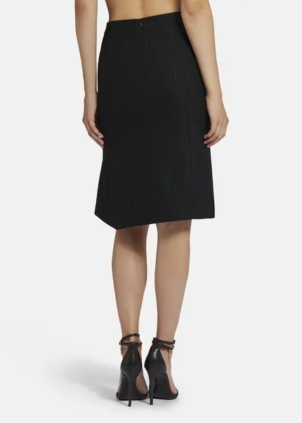 Nicowa Pinstripe twill flounce Skirt - LOWIANA in BLACK PINSTRIPEarticle number NC9A24005019E-002 Outlet