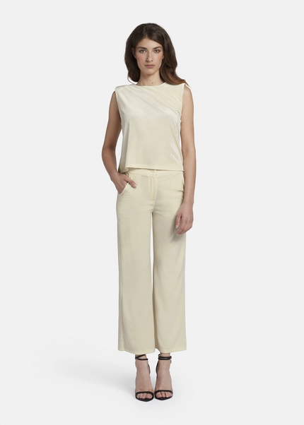 Nicowa Loose trousers made of lamé velvet RIMBIO in OFFWHITE LAMÉarticle number NC8A22508021E-072 Schlussverkauf