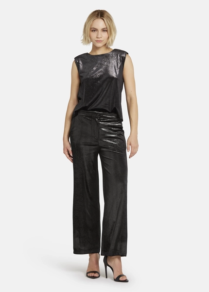 Nicowa Loose trousers made of lamé velvet RIMBIO in BLACK LAMÉarticle number NC8A22508019E-002 Günstiger Verkauf