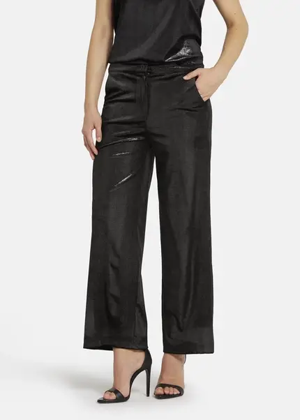 Nicowa Loose trousers made of lamé velvet RIMBIO in BLACK LAMÉarticle number NC8A22508019E-002 Günstiger Verkauf