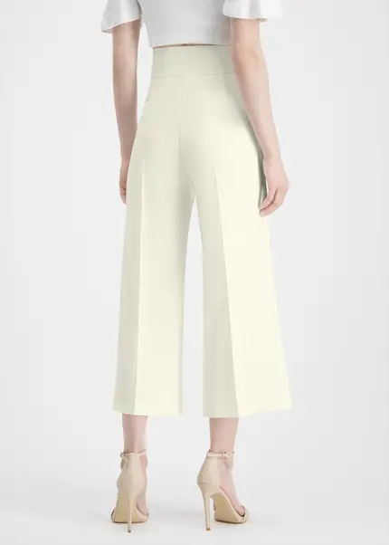 Nicowa Twill culottes with creases – CORADUE in WHITEarticle number NC7A12018011E-004 Fabrikverkauf