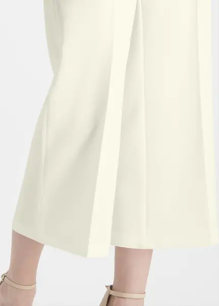 Nicowa Twill culottes with creases – CORADUE in WHITEarticle number NC7A12018011E-004 Fabrikverkauf