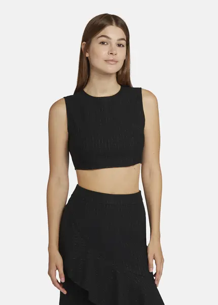 Nicowa Cropped Pinstripe Twill Top - LOWICA in BLACK PINSTRIPEarticle number NC9A24007019E-002 Rabatt