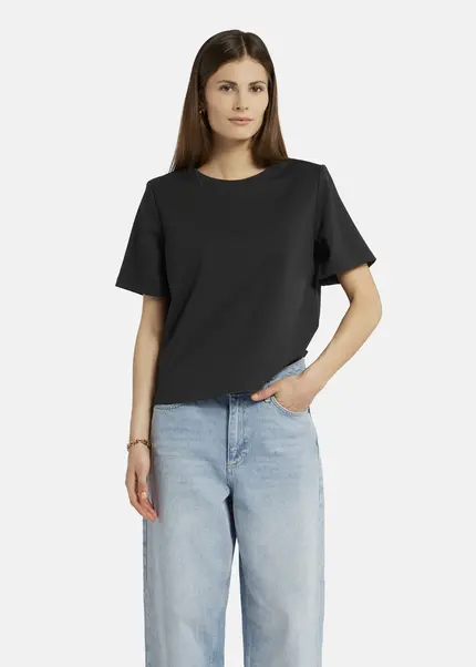 Nicowa T-shirt with shoulder pads -DILAWIA in BLACKarticle number NC9A12403019E-002 Preisnachlass