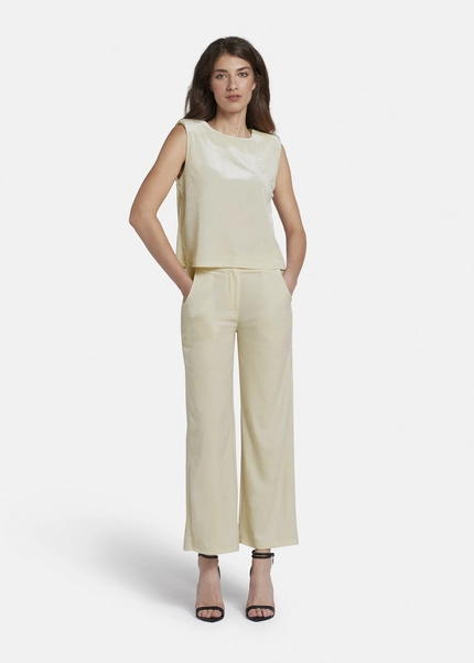 Nicowa Lamé velvet top with shoulder pads VELLIO in OFFWHITE LAMÉarticle number NC8A22507021E-072 Saisonschlussverkauf