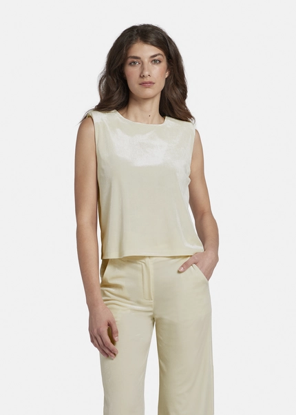 Nicowa Lamé velvet top with shoulder pads VELLIO in OFFWHITE LAMÉarticle number NC8A22507021E-072 Saisonschlussverkauf
