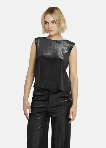 Nicowa Lamé velvet top with shoulder pads VELLIO in BLACK LAMÉarticle number NC8A22507019E-002 Black Friday