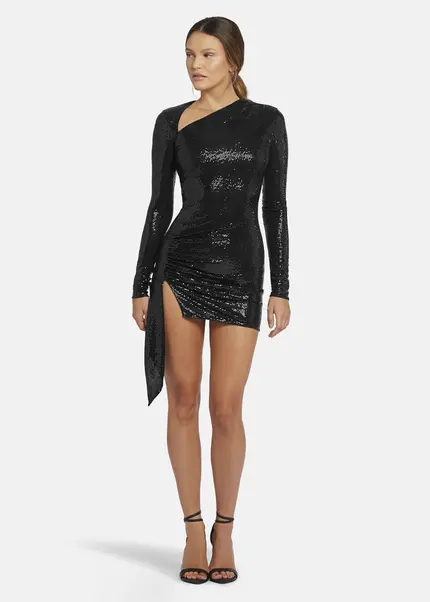 Nicowa Draped Sequin Mini Dress - ANILOWA in BLACKarticle number NC9A22909019E-002 Muttertagsangebot