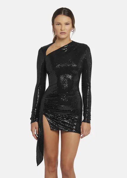 Nicowa Draped Sequin Mini Dress - ANILOWA in BLACKarticle number NC9A22909019E-002 Muttertagsangebot