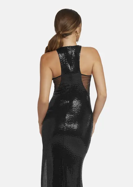 Nicowa Draped Sequin Evening Dress - LUCAWIA in BLACKarticle number NC9A22911019E-002 Vatertagsangebot