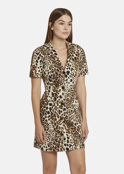 Nicowa Leo blazer dress with pockets RILONA in BLACK LEOarticle number NC9A22402017E-151 Jubiläumsangebot