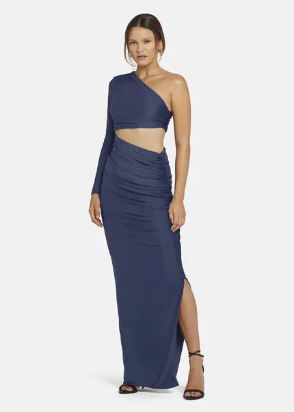 Nicowa Draped One Shoulder Evening Dress - AMOWI in MIDNIGHT BLUEarticle number NC9A24008035E-035 Heißer Verkauf