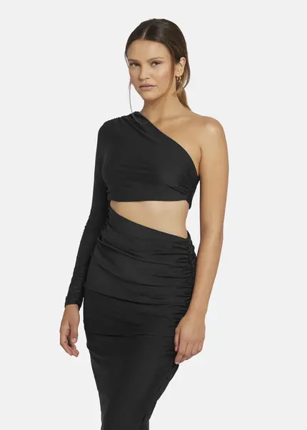 Nicowa Draped One Shoulder Evening Dress - AMOWI in BLACKarticle number NC9A24009019E-002 Top Angebot