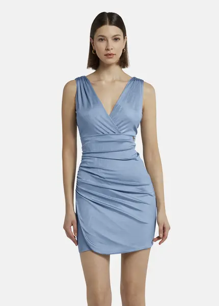 Nicowa Mini dress in glossy jersey - MICARO in Bluearticle number NC9A1400625E-025 Große Rabatte