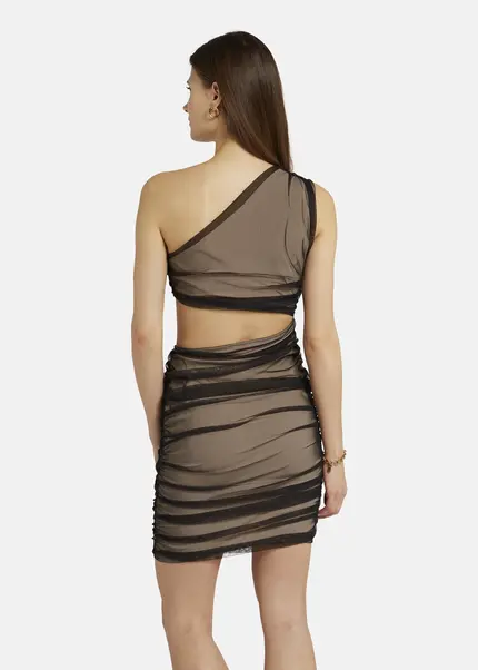 Nicowa Asymmetrical mini dress in mesh - AWITO in Blackarticle number NC9A1401319E-002 Kauf eins, bekomm eins gratis