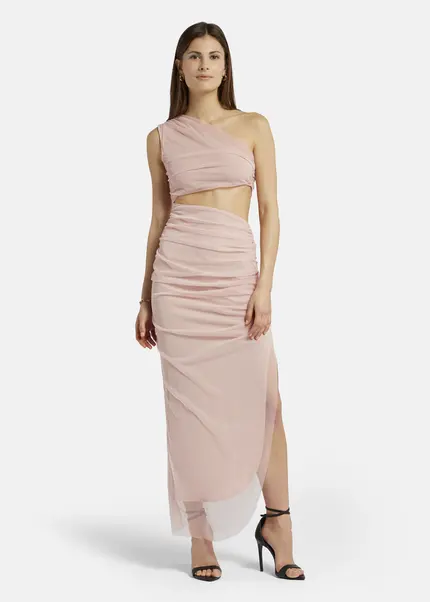 Nicowa Asymmetrical mesh dress - AWITO MAXI in Rosaarticle number NC9A1401224E-137 Riesige Ersparnisse