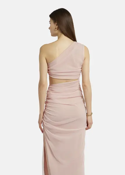 Nicowa Asymmetrical mesh dress - AWITO MAXI in Rosaarticle number NC9A1401224E-137 Riesige Ersparnisse